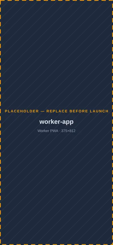 Worknizer worker mobile app showing job details, clock-in, and photo proof of completed work